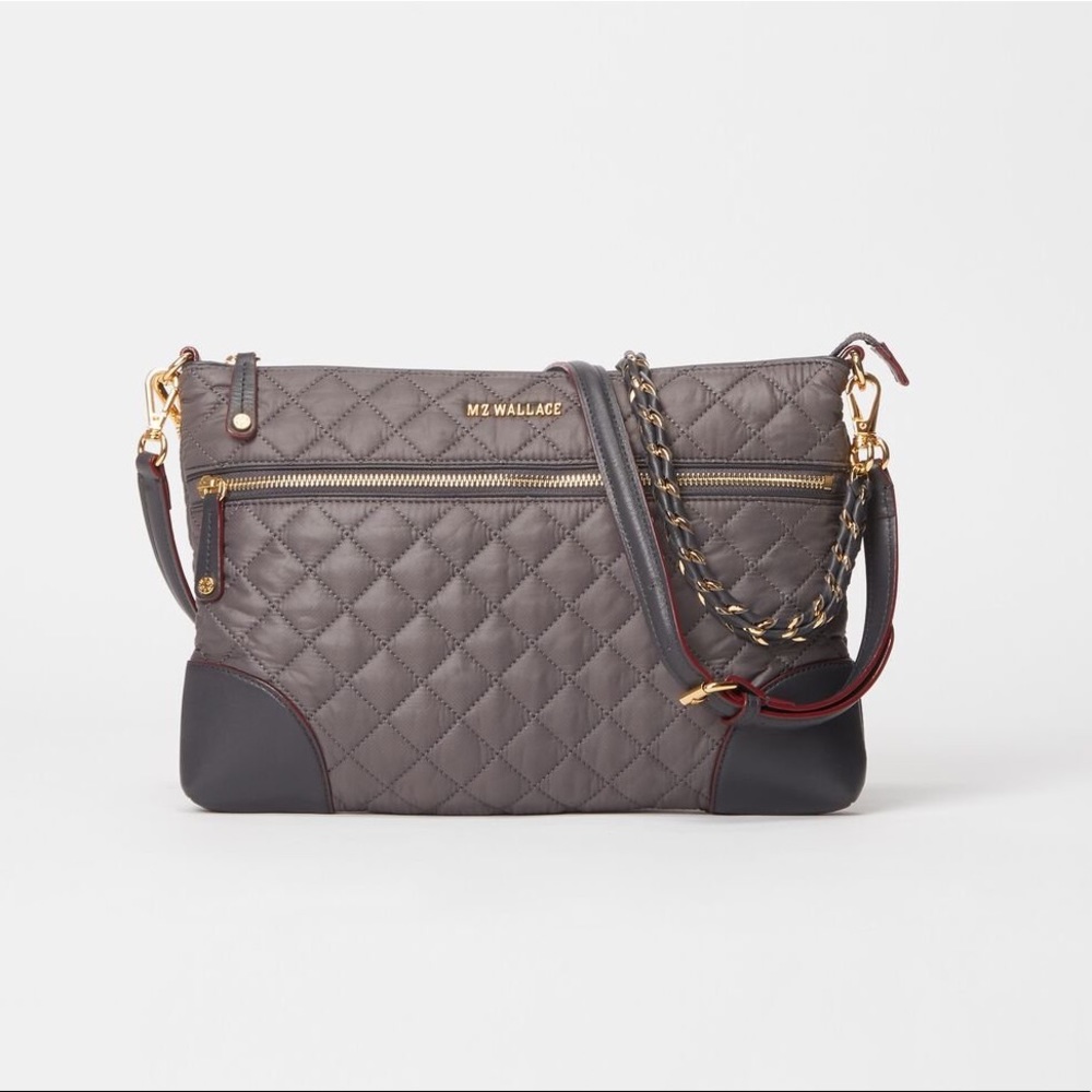 MZ Wallace Crosby quilted crossbody in magnet gray